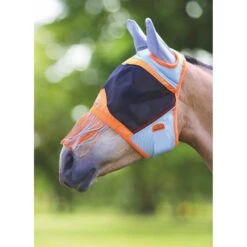 Shires Air Motion Fly Mask W/Ears & Nose Fringe - Orange