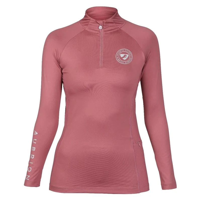 Shires Aubrion Women's Newbury Long Sleeve Sun Shirt - Dusky Pink 1 Shires Aubrion Women's Newbury Long Sleeve Sun Shirt - Dusky Pink