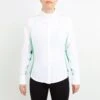 Irideon Women's Athena Long Sleeve Show Shirt - Bright White/Island Green