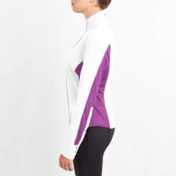 Irideon Women's Athena Long Sleeve Show Shirt - Bright White/Purple Hibiscus 5 Irideon Women's Athena Long Sleeve Show Shirt - Bright White/Purple Hibiscus -Tack Of The Day Store 515984 800 800