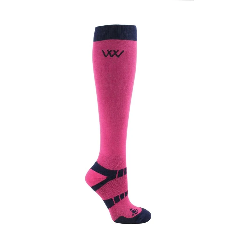 Woof Wear Long Bamboo Sock 2 Pairs - Pink/Navy 1 Woof Wear Long Bamboo Sock 2 Pairs - Pink/Navy