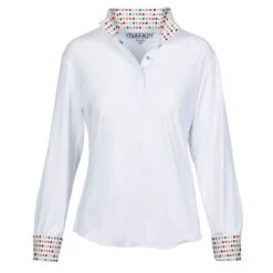 Ovation Women's Jorden Full Snap Show Shirt - White/Confetti Dots