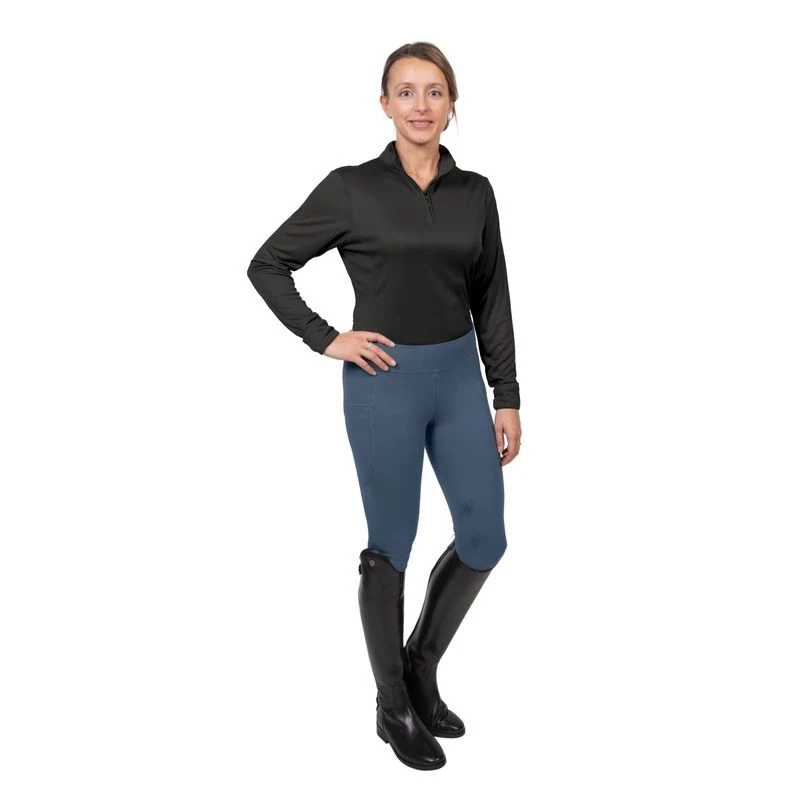 Ovation Women's Signature Knee Patch Flexion Tights - Indigo 1 Ovation Women's Signature Knee Patch Flexion Tights - Indigo