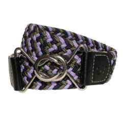 Ovation Signature Braided Stretch Belt - Black/Lavender/Grey