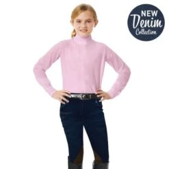 Romfh Kids' Bellita Denim 2 Button Knee Patch Euro Seat Breeches - Classic Dark Denim