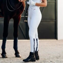 B Vertigo Women's Davina Knee Patch Breeches - White 8 B Vertigo Women's Davina Knee Patch Breeches - White -Tack Of The Day Store 530301 800 800