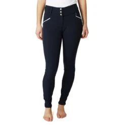 Horze Women's Della Knee Patch Breeches - Dark Navy -Tack Of The Day Store 530508 800 800