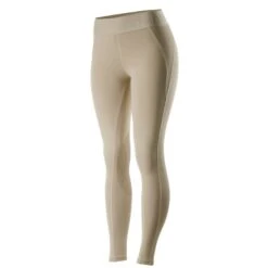 Horze Women's Madison Silicone Grip Knee Patch Tights - Tan -Tack Of The Day Store 530676 800 800