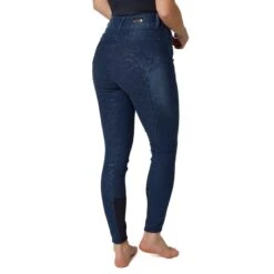 Horze Women's Kaia Full Seat Denim Breeches W/Crystal Detail - Dark Blue -Tack Of The Day Store 530758 800 800