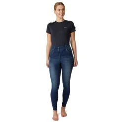 Horze Women's Kaia Full Seat Denim Breeches W/Crystal Detail - Dark Blue -Tack Of The Day Store 530759 800 800