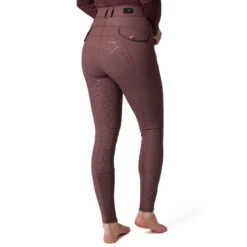 Horze Women's Andrea Slimming Full Seat Breeches - Red Mahogany Burgundy -Tack Of The Day Store 530818 800 800