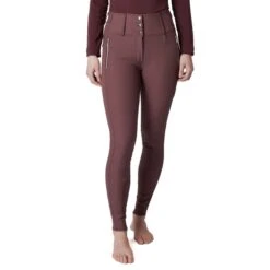 Horze Women's Andrea Slimming Full Seat Breeches - Red Mahogany Burgundy -Tack Of The Day Store 530819 800 800
