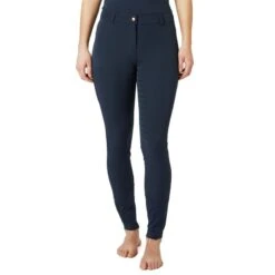 Horze Women's Anna Summer Full Seat Breeches W/Phone Pocket - Obscure Night Dark Blue -Tack Of The Day Store 530843 800 800
