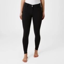 Horze Women's Callie High Waist Breeches W/Piping - Black -Tack Of The Day Store 531157 800 800