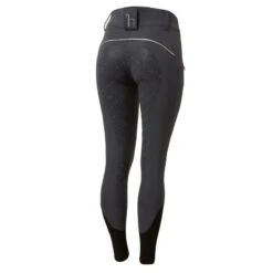 Horze Women's Callie High Waist Breeches W/Piping - Shadow Grey
