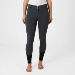 Horze Women's Callie High Waist Breeches W/Piping - Shadow Grey 8 Horze Women's Callie High Waist Breeches W/Piping - Shadow Grey -Tack Of The Day Store 531503 800 800
