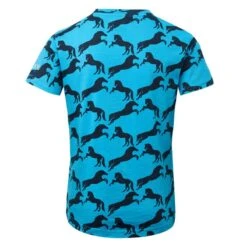Horze Kids' Micky Organic Cotton Tee Shirt - Hawaiian Blue -Tack Of The Day Store 532418 800 800
