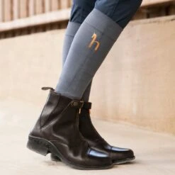 Horze Women's Rose Front Zip Paddock Boots - Dark Brown -Tack Of The Day Store 533611 800 800