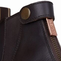 Horze Women's Rose Front Zip Paddock Boots - Dark Brown -Tack Of The Day Store 533612 800 800