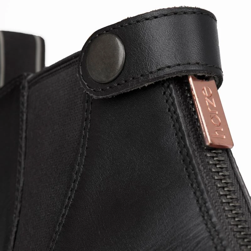 Horze Women's Rose Front Zip Paddock Boots - Black 4 Horze Women's Rose Front Zip Paddock Boots - Black - Image 4