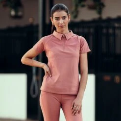 Horze Women's Ciandra V-Neck Technical Training Shirt - Light Mahogany 8 Horze Women's Ciandra V-Neck Technical Training Shirt - Light Mahogany -Tack Of The Day Store 541925 800 800