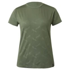 Horze Women's Nina Technical T-Shirt W/Horse Prints - Olivine Green