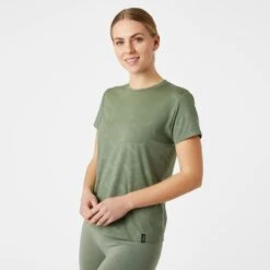 Horze Women's Nina Technical T-Shirt W/Horse Prints - Olivine Green -Tack Of The Day Store 542914 800 800