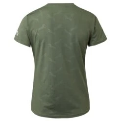 Horze Women's Nina Technical T-Shirt W/Horse Prints - Olivine Green -Tack Of The Day Store 542915 800 800