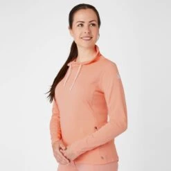 Horze Women's Lou Technical Ventilated Shirt W/High Neck - Peach Amber Pink 7 Horze Women's Lou Technical Ventilated Shirt W/High Neck - Peach Amber Pink -Tack Of The Day Store 543139 800 800