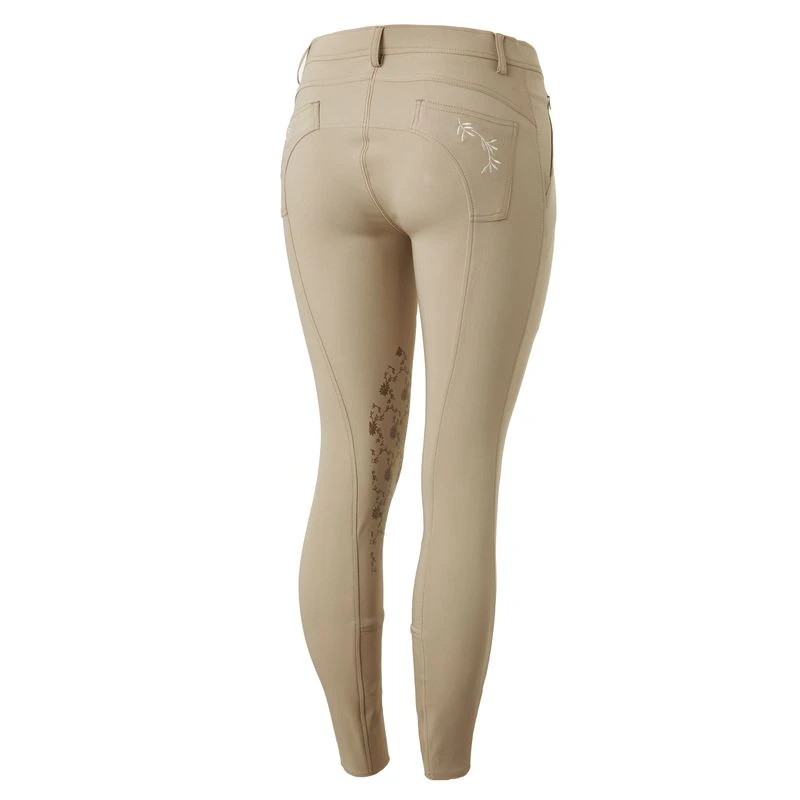 Horze Women's Kaitlin Knee Patch Breeches - Plaza Taupe Light Brown 1 Horze Women's Kaitlin Knee Patch Breeches - Plaza Taupe Light Brown