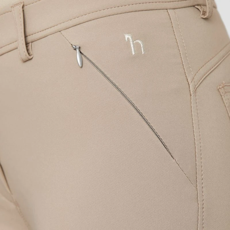 Horze Women's Kaitlin Knee Patch Breeches - Plaza Taupe Light Brown 2 Horze Women's Kaitlin Knee Patch Breeches - Plaza Taupe Light Brown - Image 2