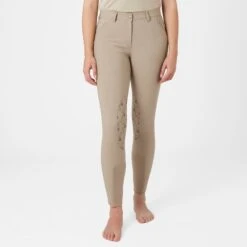 Horze Women's Kaitlin Knee Patch Breeches - Plaza Taupe Light Brown 9 Horze Women's Kaitlin Knee Patch Breeches - Plaza Taupe Light Brown -Tack Of The Day Store 543379 800 800