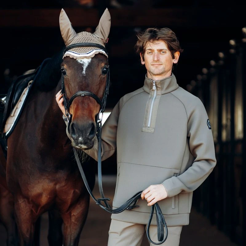 B Vertigo Men's Nicolas Quick Dry Half Zip Sweater - Fossil Brown 2 B Vertigo Men's Nicolas Quick Dry Half Zip Sweater - Fossil Brown - Image 2