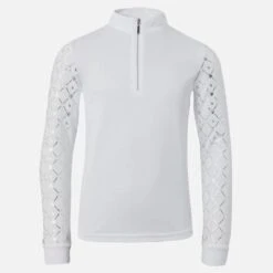Horze Kids' Fia Long Sleeved Shirt - White