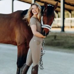 B Vertigo Women's Natalia Full Seat Breeches W/Lace Detail - Fossil Brown -Tack Of The Day Store 544229 800 800