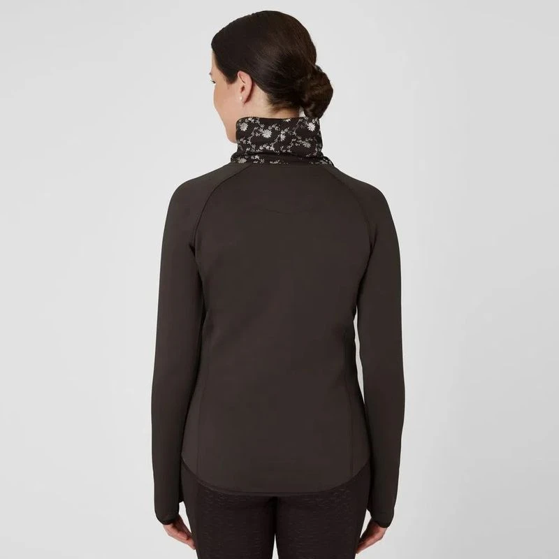 Horze Women's Kaitlin Turtleneck Sweater W/ Flower Design - After Dark Brown 3 Horze Women's Kaitlin Turtleneck Sweater W/ Flower Design - After Dark Brown - Image 3