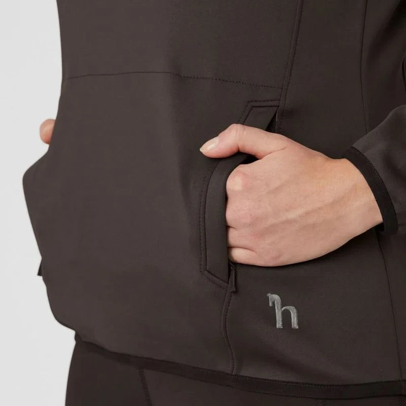 Horze Women's Kaitlin Turtleneck Sweater W/ Flower Design - After Dark Brown 4 Horze Women's Kaitlin Turtleneck Sweater W/ Flower Design - After Dark Brown - Image 4