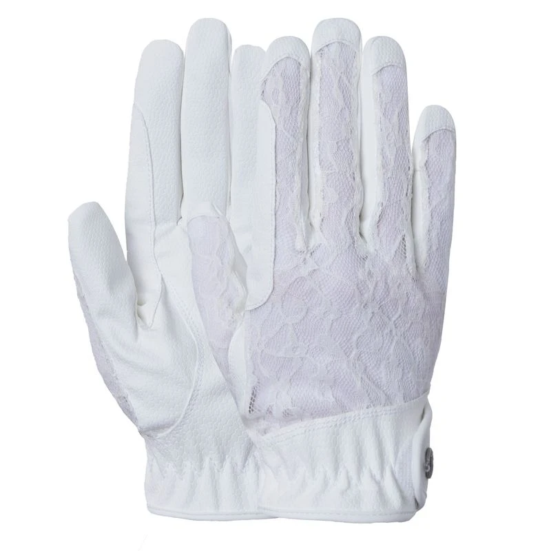 B Vertigo Women's Cooling Lace Riding Gloves - White 1 B Vertigo Women's Cooling Lace Riding Gloves - White