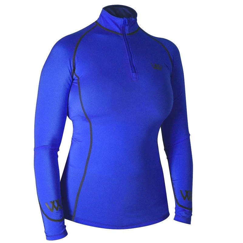 Woof Wear Women's Performance Quarter Zip Riding Shirt - Electric Blue 1 Woof Wear Women's Performance Quarter Zip Riding Shirt - Electric Blue