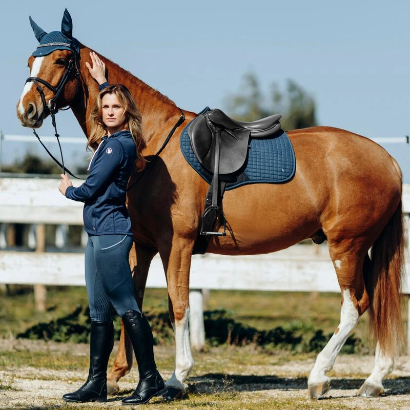 Horze Women's Nicki Breathable Technical Full Seat Tights - Obscure Night Dark Blue 5 Horze Women's Nicki Breathable Technical Full Seat Tights - Obscure Night Dark Blue - Image 5