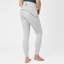 Horze Women's Nicki Breathable Technical Full Seat Tights - Pebble Grey -Tack Of The Day Store 547951 800 800