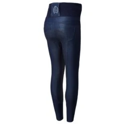 Horze Women's Katia Maternity Denim Look Full Seat Tights - Dark Blue -Tack Of The Day Store 548368 800 800