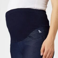 Horze Women's Katia Maternity Denim Look Full Seat Tights - Dark Blue -Tack Of The Day Store 548370 800 800