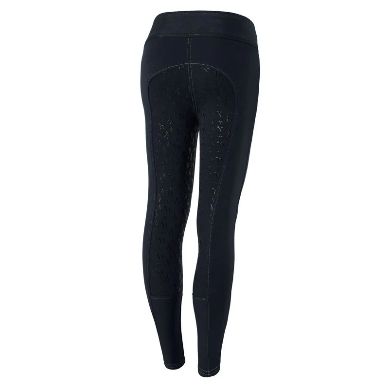 Horze Kids' Marlee Pull-on Full Seat Tights W/Contrast Stitching - Dress Dark Blue 4 Horze Kids' Marlee Pull-on Full Seat Tights W/Contrast Stitching - Dress Dark Blue - Image 4