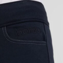 Horze Kids' Marlee Pull-on Full Seat Tights W/Contrast Stitching - Dress Dark Blue 9 Horze Kids' Marlee Pull-on Full Seat Tights W/Contrast Stitching - Dress Dark Blue -Tack Of The Day Store 548445 800 800