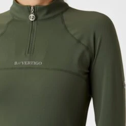 B Vertigo Women's Davina Long Sleeved Quick Dry Training Shirt - Wild Grass Green -Tack Of The Day Store 548713 800 800