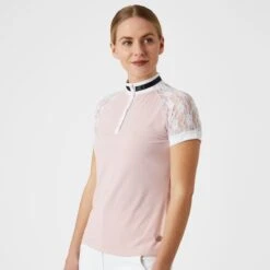 B Vertigo Women's Lauren Lace Short Sleeve Show Shirt - Pink Chalk -Tack Of The Day Store 549007 800 800
