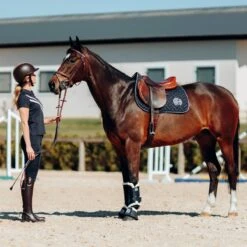 Horze Women's Jessie Polo Shirt - Dark Navy -Tack Of The Day Store 549034 800 800