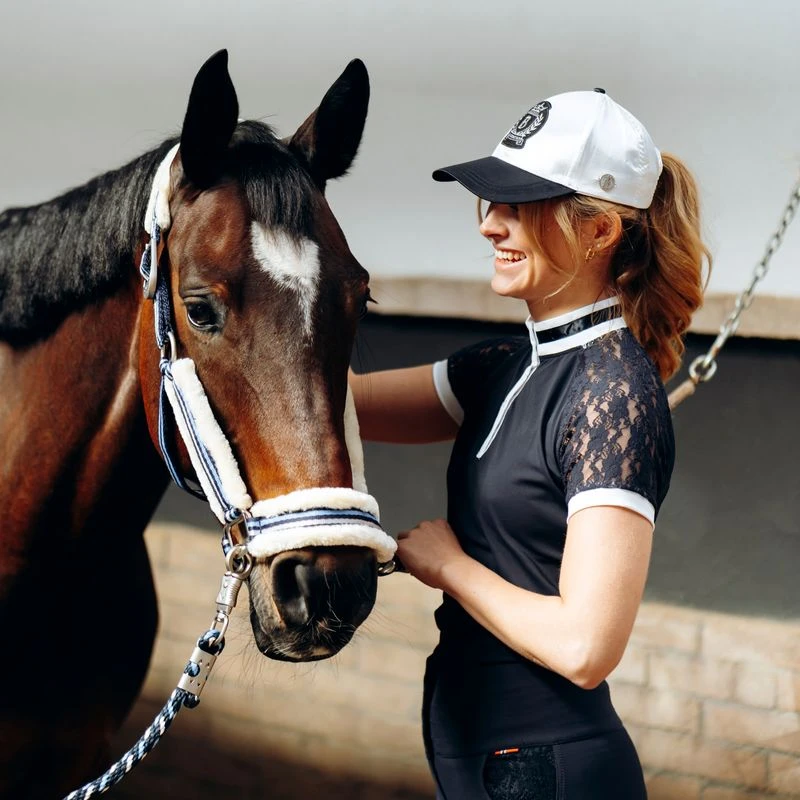 B Vertigo Women's Lauren Lace Short Sleeve Show Shirt - Dark Navy 5 B Vertigo Women's Lauren Lace Short Sleeve Show Shirt - Dark Navy - Image 5