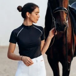 B Vertigo Women's Adara Cool Tech Training Shirt - Dark Navy -Tack Of The Day Store 549318 800 800